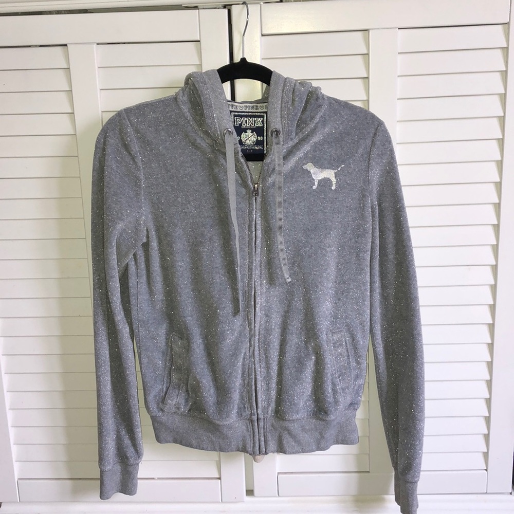 PINK sparkle zip hoodie
